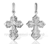 Крест с бриллиантами (белое золото 585) - арт. 11-0278