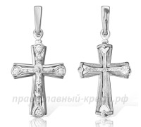 Крест с бриллиантами (белое золото 585) - арт. 11-0280