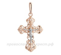 Крест с бриллиантами (золото 585) - арт. 11-0444