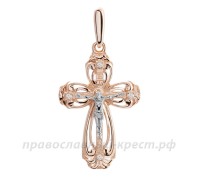 Крест с бриллиантами (золото 585) - арт. 11-0459