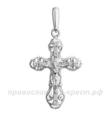 Крест с бриллиантами (белое золото 585) - арт. 11-0447