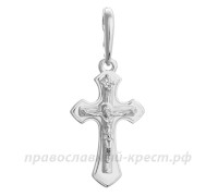 Крест с бриллиантом (белое золото 585) - арт. 11-0488