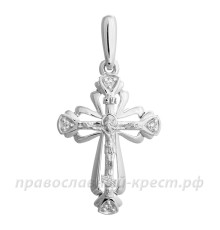 Крест с бриллиантами (белое золото 585) - арт. 11-0493