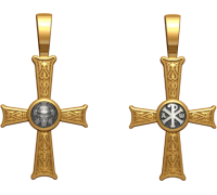 Крест нательный - Спас Нерукотворный. Хризма - арт. 17.002