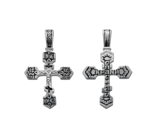 Крест нательный (православный) серебро 925 - арт. 3378