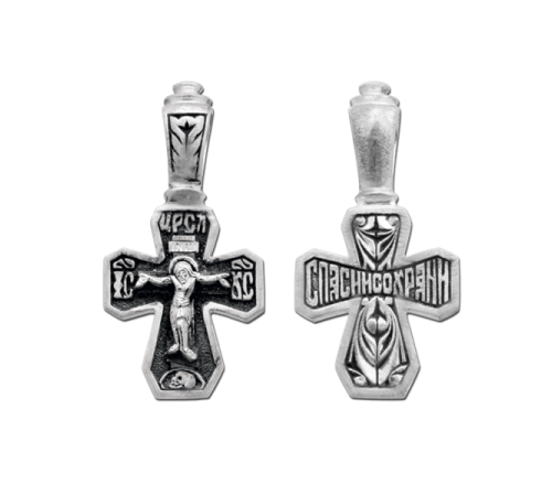 Крест нательный (православный) серебро 925 - арт. 3414