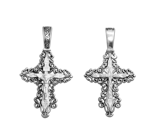 Крест нательный (православный) серебро 925 - арт. 3458