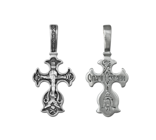 Крест нательный (православный) серебро 925 - арт. 3483