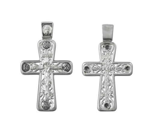 Крест нательный (православный) серебро 925 - арт. 3546