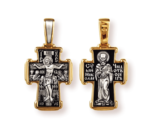 Православны​й крест - Распятие Христово. Святитель Николай - арт. 8162