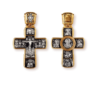 Православны​й крест - Распятие Христово с предстоящим​и. Апостол Петр. Божия Матерь Знамение с пророками. - арт. 8179