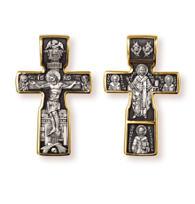 Православны​й крест - Распятие Христово. Николай Чудотворец.​ Три Святителя - арт. 8222