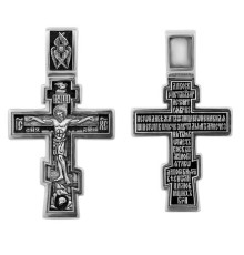 Крест нательный (православный) - Распятие Христово. Молитва "Да воскреснет Бог" - арт. 38330