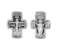 Крест нательный - Распятие Христово. Преподобный Сергий Радонежский - арт. 38499