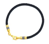 Браслет текстильный с серебряным замком и молитвой "Господи, помилуй мя грешнаго" (позолота) - арт. 500121