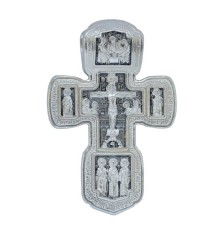 Большой крест - Распятие Христово, Святая Троица, Николай Чудотворец (серебро 925 пробы) арт. 18596
