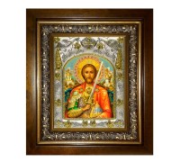 Икона в киоте - Александр Невский, благоверный князь (20x24 см) - арт. АК-7114