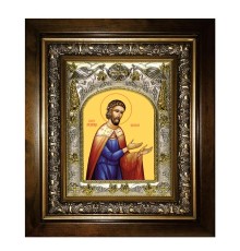 Икона в киоте - Александр Сидский (20x24 см) - арт. АК-7137