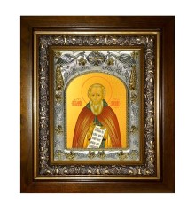 Икона в киоте - Александр Свирский преподобный (20x24 см) - арт. АК-854