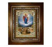 Икона в киоте - Августовская икона Божией Матери (Явление Богоматери русскому воинству)(24x30 см) - арт. ВК-6218