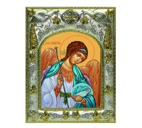 Икона в окладе - Ангел Хранитель младенцем (14x18 см) - арт. А-7139
