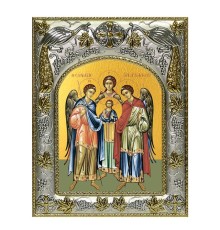 Икона в окладе - Архангелы Михаил, Гавриил и Рафаил - арт. а158