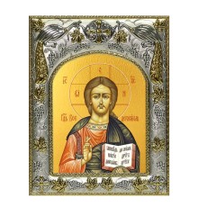Икона в окладе - Господь Вседержитель (14x18 см) - арт. А-112