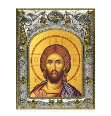 Икона в окладе - Господь Вседержитель (14x18 см) - арт. А-114