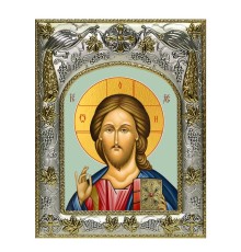 Икона в окладе - Господь Вседержитель (14x18 см) - арт. А-4105