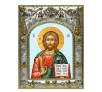 Икона в окладе - Господь Вседержитель (14x18 см) - арт. А-4106