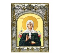 Икона в окладе - Матрона Московская блаженная (14x18 см) - арт. А-085