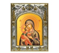 Икона в окладе - Владимирская икона Божией Матери (14x18 см) - арт. А-204 Икона в окладе - Владимирская икона Божией Матери (14x18 см) - арт. А-204