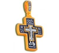 Крест нательный - Распятие Господа нашего Иисуса Христа, Святитель Николай Чудотворец - арт. КСЧЗ 3519