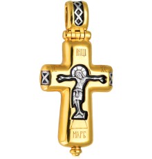 Крест нательный-мощевик, серебро 925, позолота 999 - арт. 100719