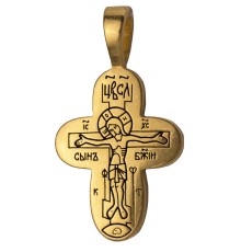 Крест нательный с Распятием (серебро 925 с позолотой) - арт. 100745