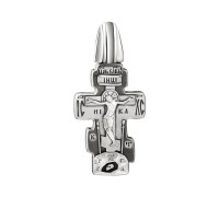 Крест с Архангелом Михаилом, Николаем Чудотворцем и Спиридоном Тримифунтским (серебро 925) - арт. 1009с