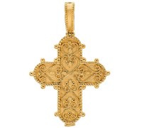 Крест нательный - "Филигранный" (серебро 925 с позолотой) - арт. 100693