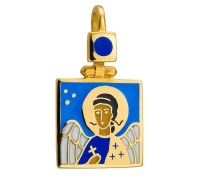 Образок с эмалью - Ангел Хранитель (серебро 925 с позолотой) - арт. 200708