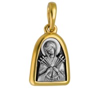 Образ "Богоматерь Семистрельная" (серебро 925 с позолотой) - арт. 200729