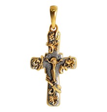 Крест - "Лоза" (серебро 925 с позолотой) - арт. 861
