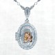 Складень - мощевик с иконой - Касперовская Божия Матерь (серебро 925 финифть фианиты) - арт. 09-003-2