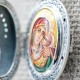 Складень - мощевик с иконой - Касперовская Божия Матерь (серебро 925 финифть фианиты) - арт. 09-003-2
