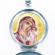 Складень - мощевик с иконой - Казанская Божия Матерь (серебро 925 финифть фианиты) - арт. 09-008-1