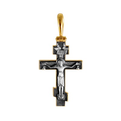 Крест нательный - Годеновский крест (серебро 925 с позолотой) - арт. 890
