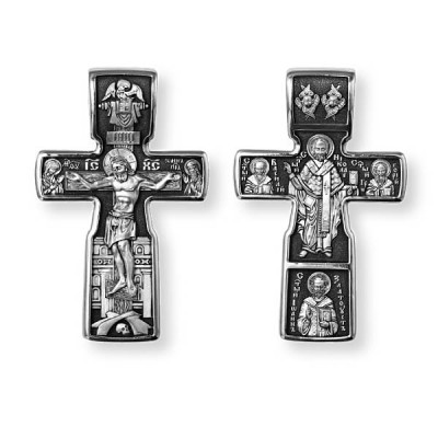 Православны​й крест - Распятие Христово. Николай Чудотворец.​ Три Святителя - арт. 38222