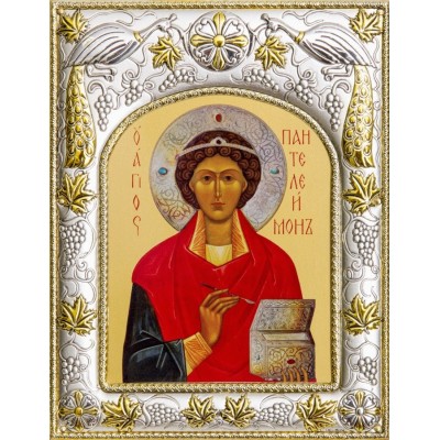 Икона в окладе - Пантелеимон Целитель - арт. а585
