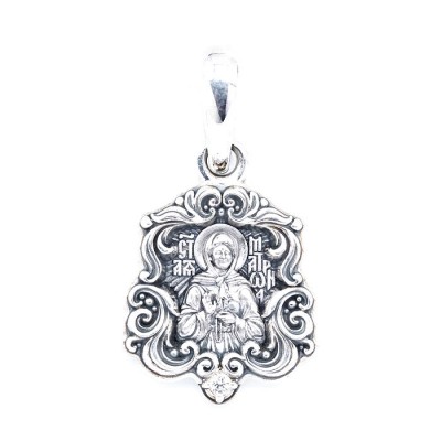 Образок нательный с молитвой - Блаженная Матрона (серебро 925) - арт. 102.520